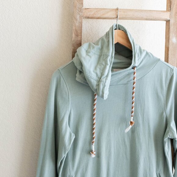 BKE Buckle Sage Mint Hoodie Sz Medium Twisted Rope Drawstrings Kangaroo Pocket - Picture 4 of 12